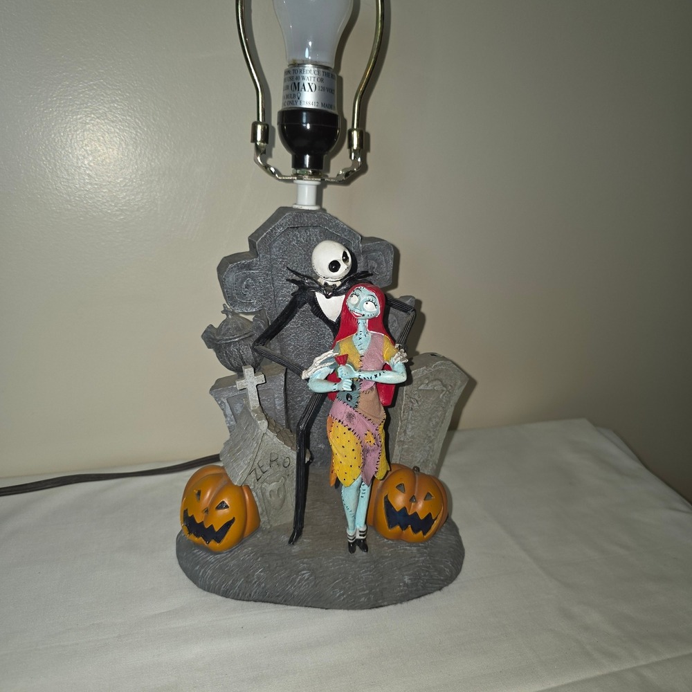 Nightmare Before Christmas Jack Sally Graveyard Lamp 30th Anniversary Limited Ed